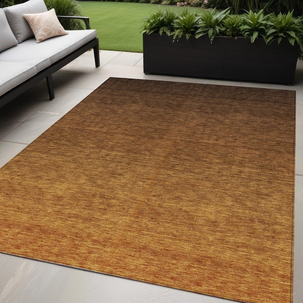 Homeroots 5' X 8' Chocolate And Brown Ombre Washable Indoor Outdoor Area Rug 588553 - main