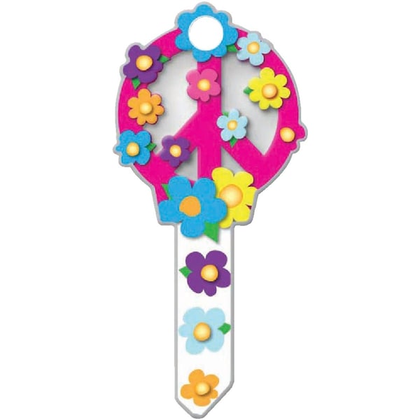 Lucky Line Peace Sign Design Decorative House Key KW11 B104K - main