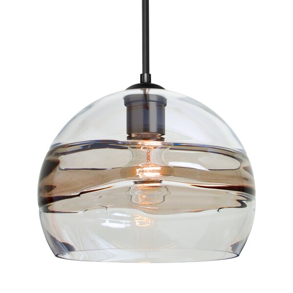 Besa Lighting Besa Spirit 10 Pendant, Clear/Smoke, Black Finish, 1x 60W MAX E26 Base 1JT-SPIR10SC-BK - main