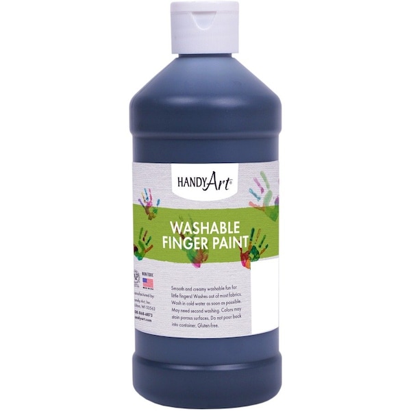 Handy Art Washable Finger Paint, Black, 16 oz., 6PK 241055 - main