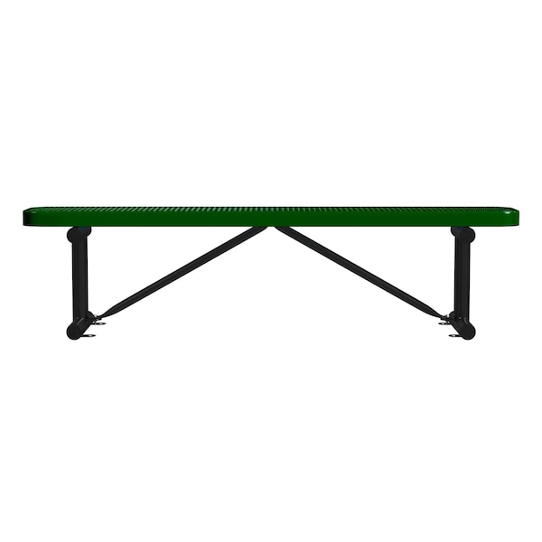 Leisure Craft Bench w/o Back, Surface Mount, 6ft, Blk/Grn B6XPSM-BLACK GREEN - main