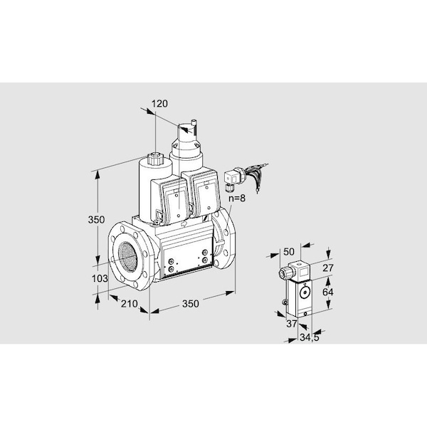 Honeywell Kromschroder Gas Solenoid Valve – Class A, 500 mbar, EN 161, IP65, VCS Series KS88207394 - main