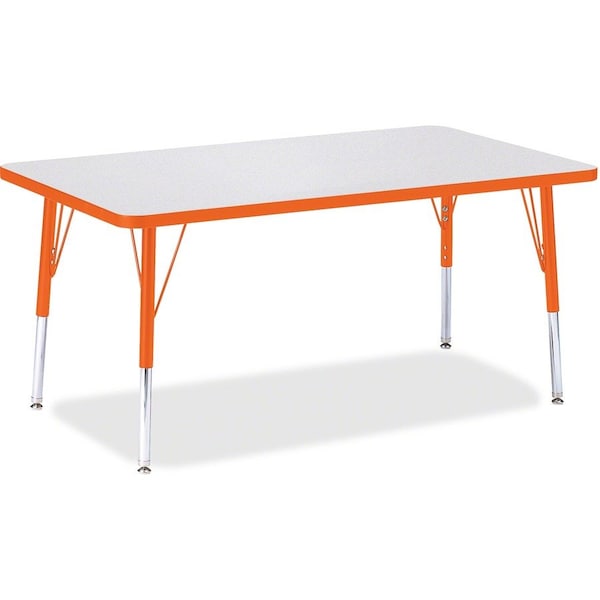 Jonti-Craft Berries Rectangle Activity Table, 30 in. x 48 in., E-height, Freckled Gray/Orange/Gray 6473JCE114 - main