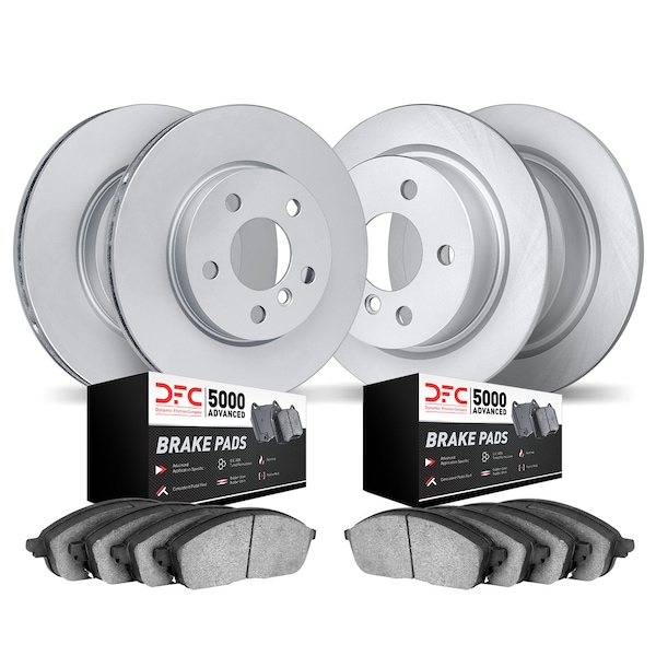 Dynamic Friction Co DFC Hi-Carbon Alloy GEOMET Coated Rotors w/5000 Brake Pads - Ceramic 9504-74004 - main