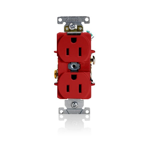 Leviton Dup Rec 15A 125V Self-Gr Red 5262-SR - main