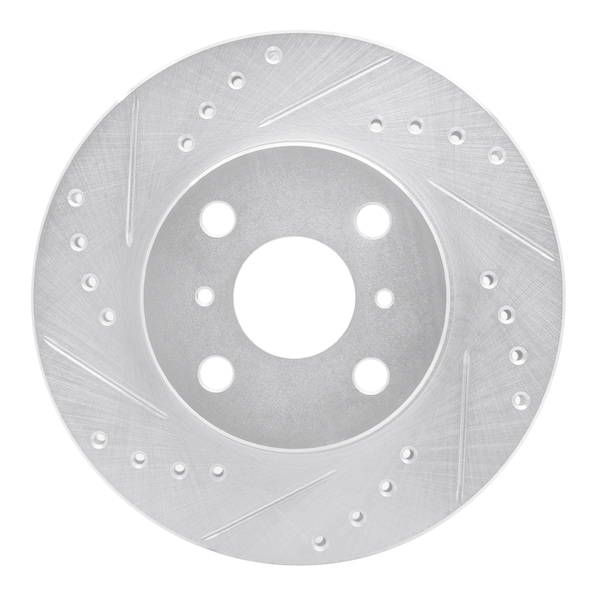 Dynamic Friction Co DFC Brake Rotor - Drilled and Slotted - Silver 631-76050L - main