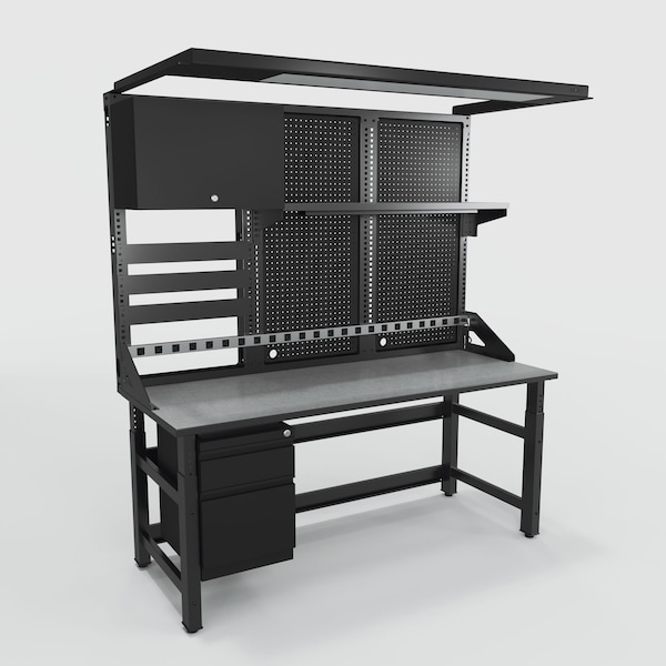 Safco Computer Workstation, 1,000 lb cap. TWTYP15TBLKSTGMBK - main