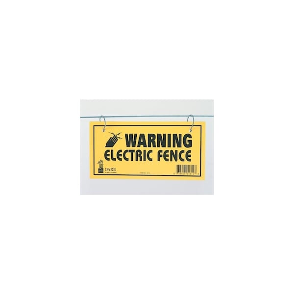 Dare Products Electric Fence Warning Sign, Yellow & Black Laminated Vinyl, 4 x 8 In 1614-3 - main