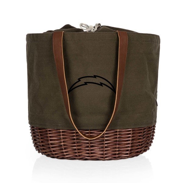 Picnic Time Family Of Brands NFL Los Angeles Chargers - Coronado Canvas and Willow Basket Tote 203-00-140-344-2 - main