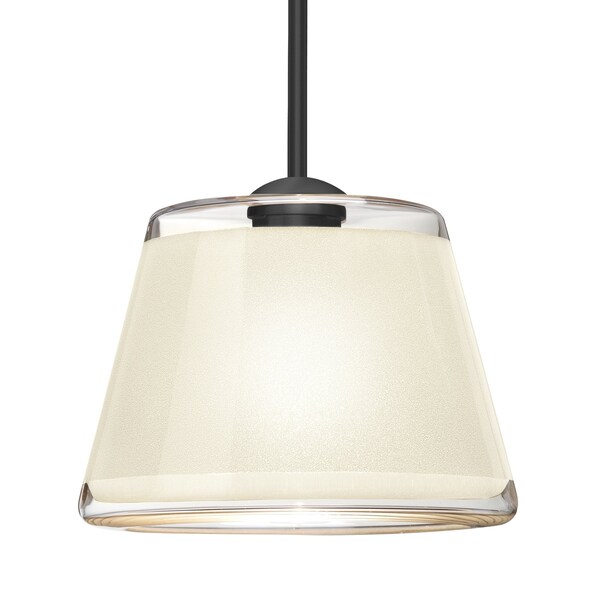 Besa Lighting Besa Pica 9 Pendant, White Sand, Black Finish, 1x 9W LED 1TT-PIC9WH-LED-BK - main