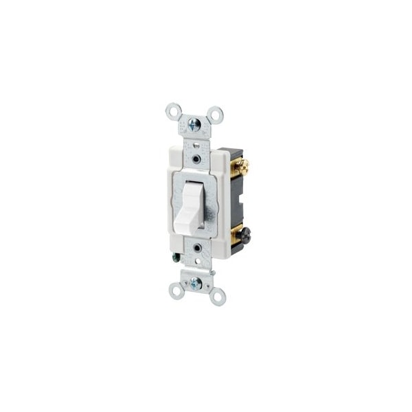 Leviton Toggle Switch, 15 Amp, 120/277 Volt, White CSB2-15W - main