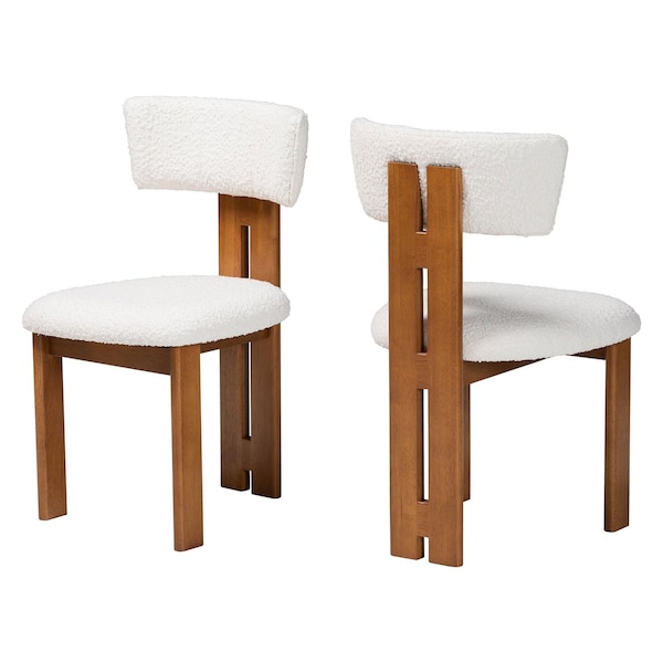 Baxton Studio Kyren Modern Cream Boucle 2-Piece Dining Chair Set 256-2PC-13792-ZORO - main