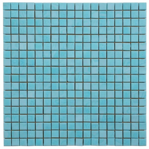 Apollo Tile Skosh 11.6 in. x 11.6 in. Glossy Sky Blue Glass Mosaic Wall and Floor Tile 18.69 sqft/case, 20PK APLNB88BL546A - main