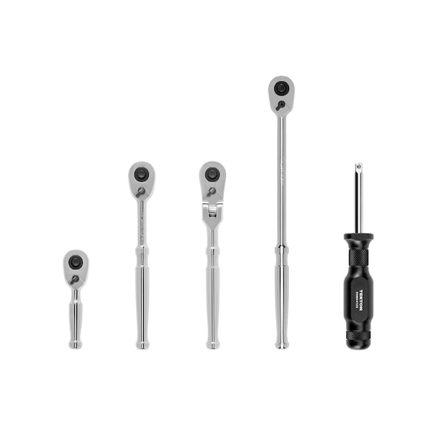 Tekton 1/4 Inch Drive Quick-Release Ratchet and Spinner Handle Set (5-Piece) SDR99007 - main