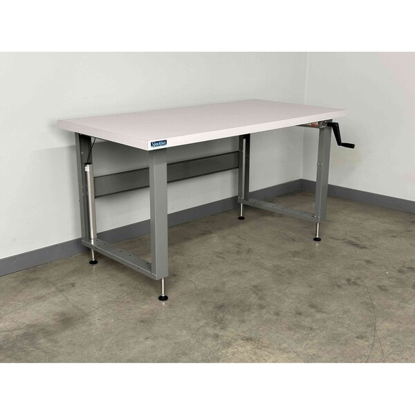 Stackbin Workbench, Mobile, Hand, Crank, Lift, Adj. E6030-2500-BL - main