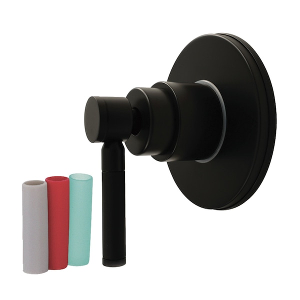 Kingston Brass Single-Handle Six-Way Diverter Valve with Round Trim Kit, Matte Black KS4030DKL - main