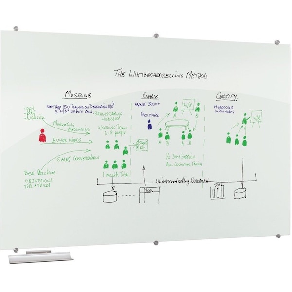 Mooreco Magnetic, Glass Board, 47.24"Hx94.49"W, Grn 83846-GREEN - main