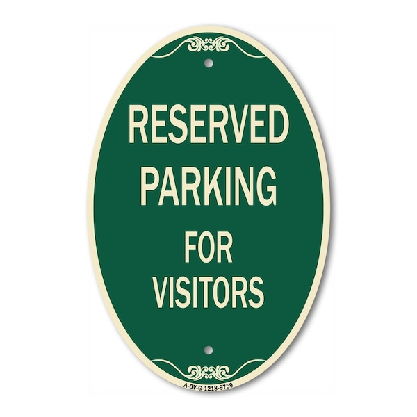 Signmission Reserved Parking For Visitors Green & Tan, 12 Inch X 18 Inch Designer, Heavy Gauge Aluminum A-OV-G-1218-9759 - main