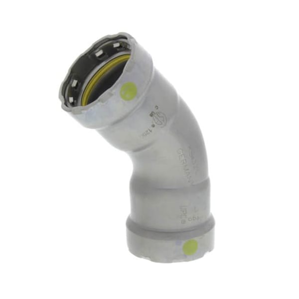 Viega MegaPressG 45 elbow P1 1 P2 1 carbon steel zinc-nickel coating 25241 - main