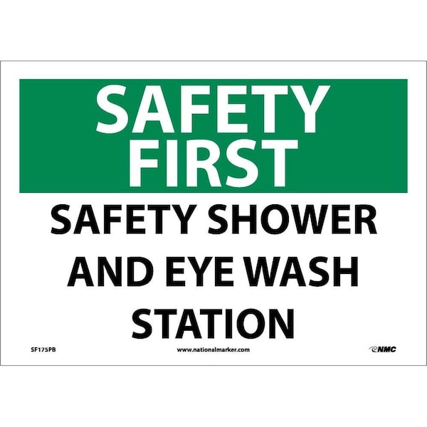 Nmc Safety First Safety Shower And Eye Wash Station Sign, SF175PB SF175PB - main