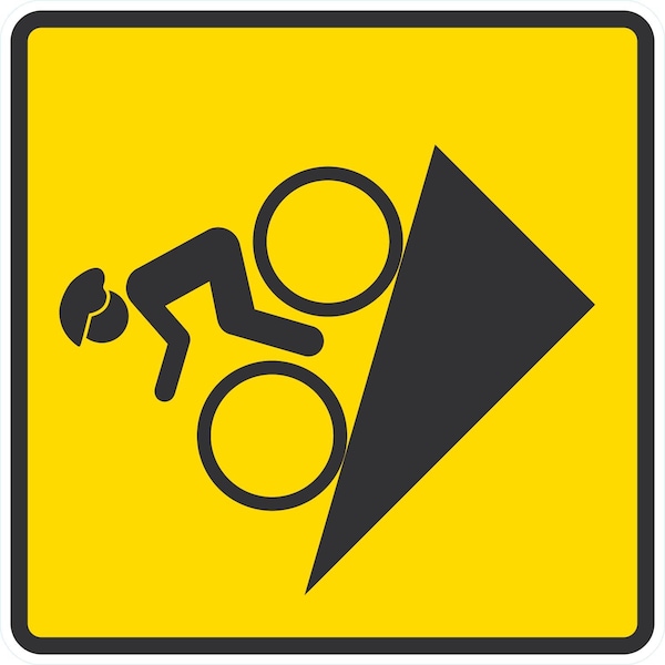 Lyle Bike Trail (With Man Riding Bike Symbol), 24x24, Engineer Grade, Yellow G-12909-EG_24x24 - main