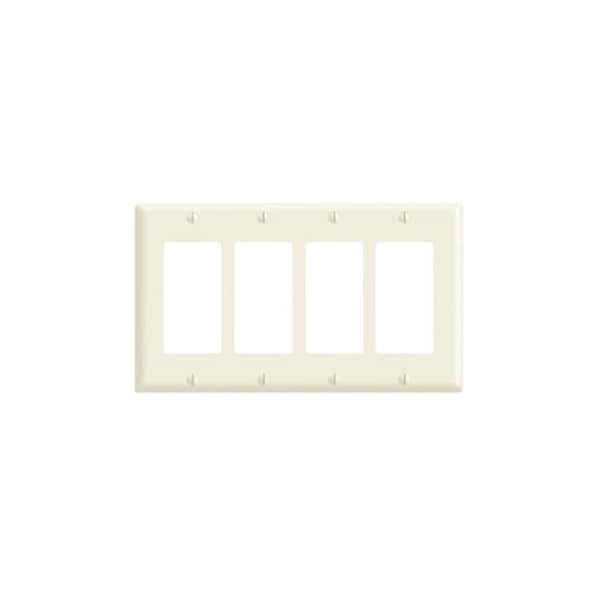 Leviton Leviton White 4 gang Thermoset Plastic Decorator Wall Plate 1 pk 80412-00W - main