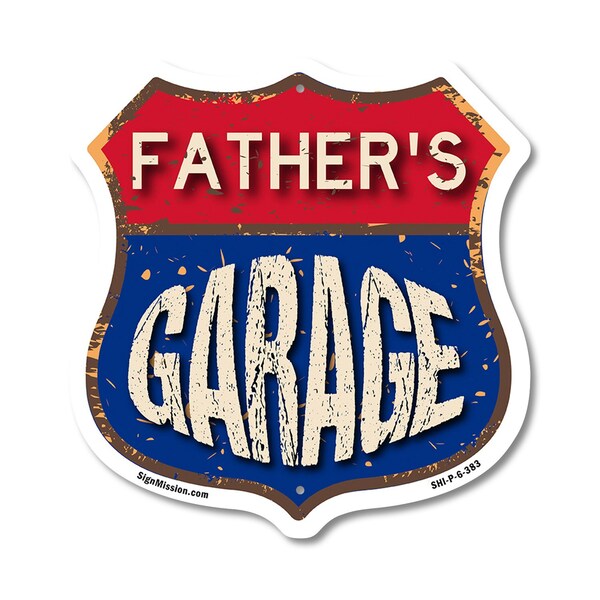 Signmission Father's Garage, 6 Inch X 6 Inch, Plastic Sign SHI-P-6-383-FATHER - main