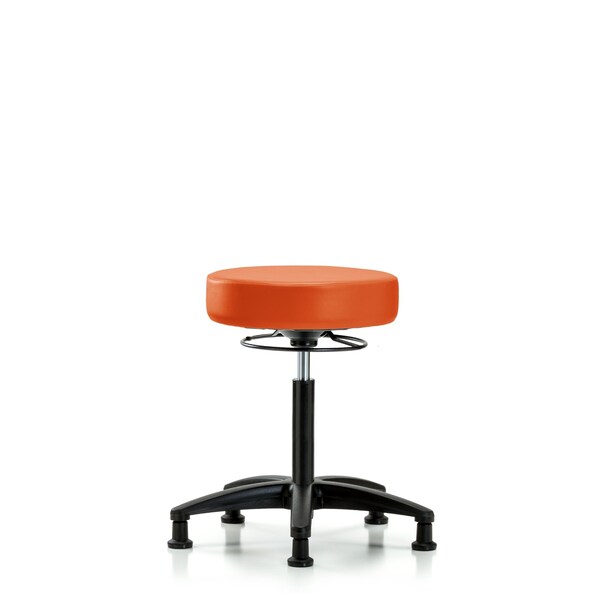Blue Ridge Ergonomics Bench Stool, Med, Vinyl, Glides, Orange BR-VMBSO-RG-NF-RG-8613 - main