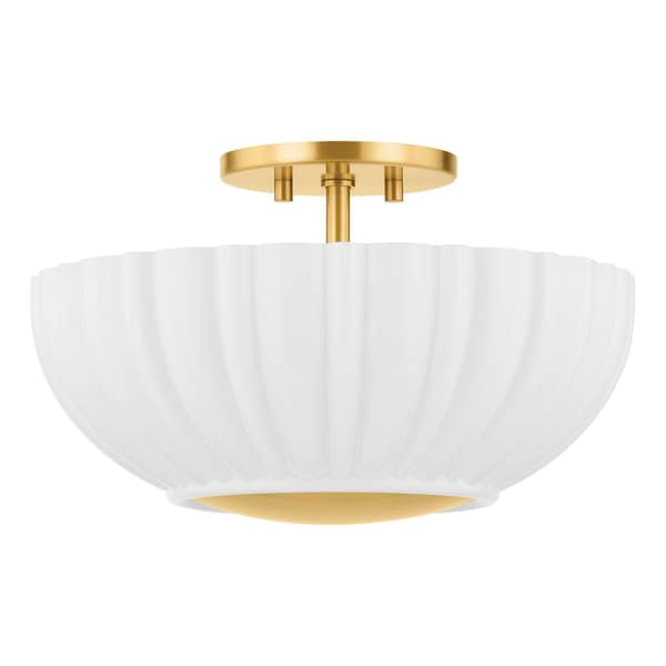 Mitzi Zoe Feldman X Anne 2 Light Flush Mount 8.5 In. Aged Brass H966502-AGB - main