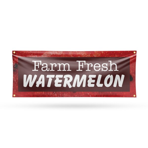 Signmission Farm Fresh Watermelon, 18 Inch x 48 Inch, Vinyl Banner B-30620 - main