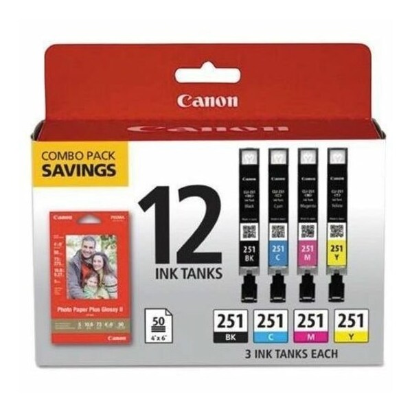 Canon CMYK 12-Cartridge Ink Set 6513B010 - main
