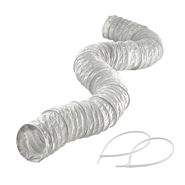 Lambro Vent Hose, 4 in ID, 8 ft L, Vinyl, White 1303 - main