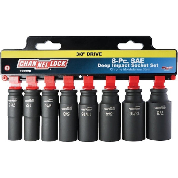 Channellock Standard 3/8'' Drive 6-Point Deep Impact Driver Set, 8-Piece S2315800800000005 - main