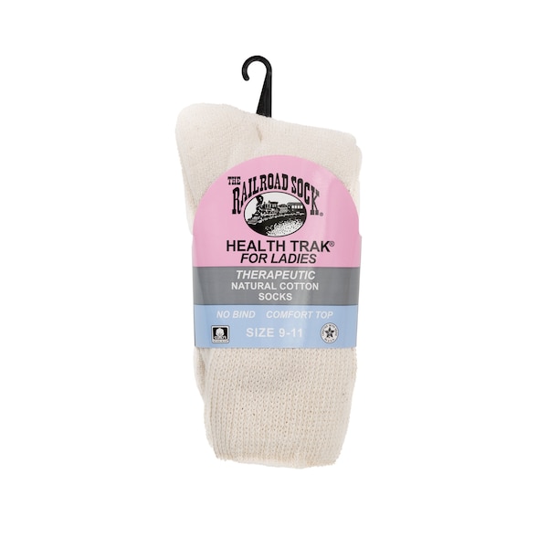 Railroad Sock Womens Crew Socks, 95% Cotton, 3% Nylon, 2% Elastic, Natural, 5-10 W; 4 Pair-7.5 M, 2 PK 634 NA - main