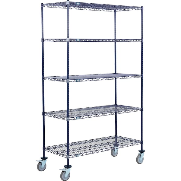 Global Industrial Nexel 5 Shelf Truck, Nexelon, 30"W x 18"D x 69"H, Polyurethane Swivel Casters, 2 Brake B3158423 - main
