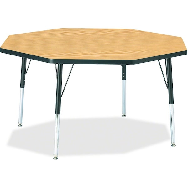 Jonti-Craft Berries Octagon Activity Table, 48 in. x 48 in., E-height, Oak/Black/Black 6428JCE210 - main