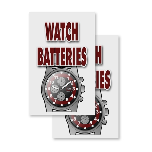 Signmission Watch Batteries, Vinyl Decals Only 24 Inch x 36 Inch, Vinyl Decal, 2PK DSB-2436-2PACK-Watch Batteries - main