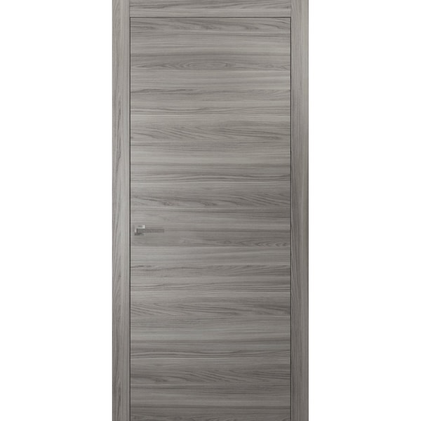 Sartodoors Modern Solid Interior Door with Handle, Planum 0010 Ginger Ash, Single Regural Panel Frame Trims, B PLANUM0010ID-GA-4296 - main