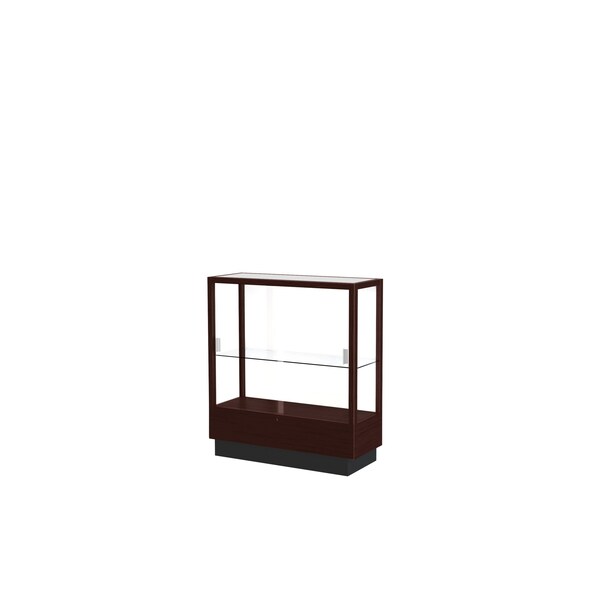 Ghent Heritage Wood Display Case, Java Hardwood, White Back, 40''H x 36''W x 14''D 8949M-WB-J - main