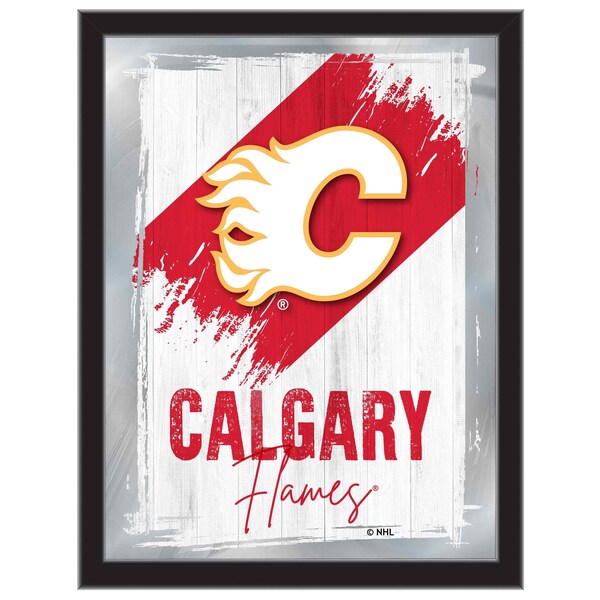 Holland Bar Stool Co Calgary Flames 17 in.x22 in. Logo Wall Mirror MLogo - main