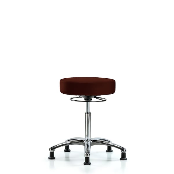 Blue Ridge Ergonomics Vin Stool without Back Chrome-Medium Bench Ht with Stationary Glides in Burgundy Trailblazer Vin BR-VMBSO-CR-NF-RG-8569 - main
