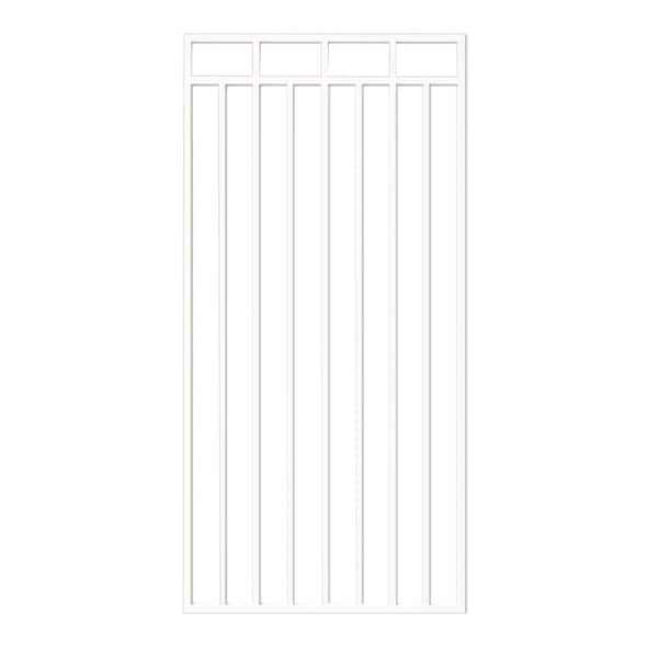 Nuvo Iron 33-in W x 68-in H Glossy Wht Benitoite Gate 36-in W Opening Self Close Hardware W/Dbl Side Handle IBG03368GW - main