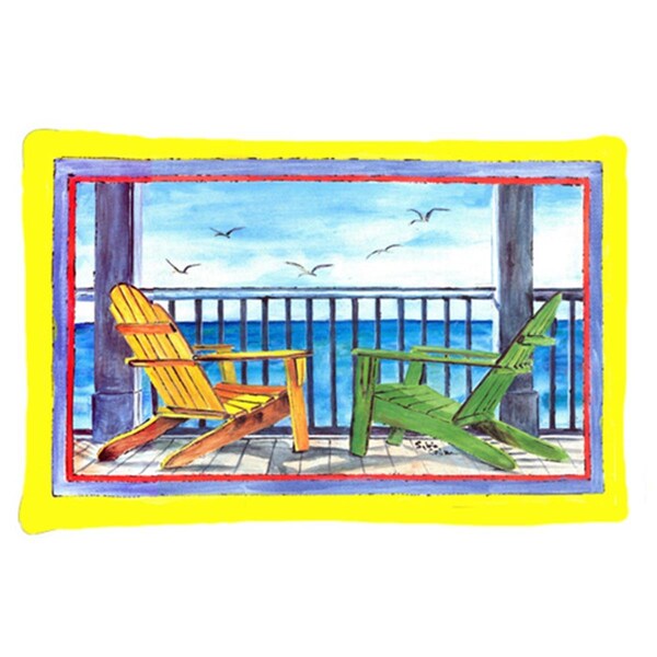 Carolines Treasures 20.5 x 30 in. Adirondack Chairs Yellow Moisture Wicking Fabric Standard Pillow Case 8085PILLOWCASE - main