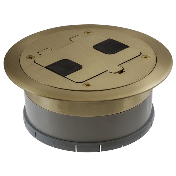 Hubbell Wiring Floor and Wall Boxes, Brass RF406BR - main