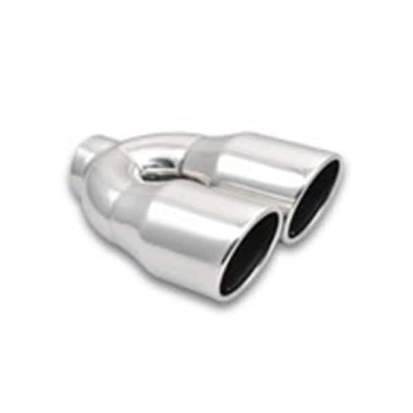 Vibrant 2.5 in. Inlet Dual 3.5 in. Outlet Round Stainless Steel Exhaust Tip 1326 - main
