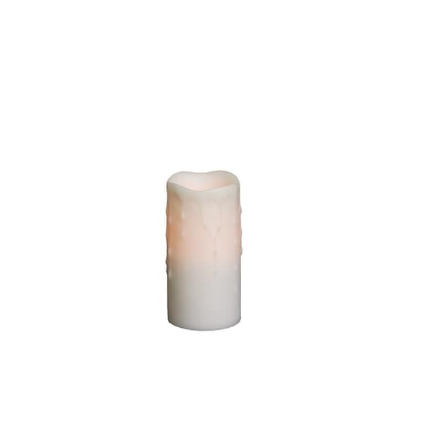 Homeroots Set of Four Off White Flameless Pillar Candles, 4PK 517650 - main