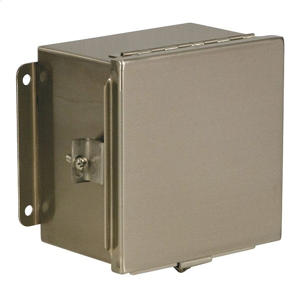Wiegmann Screws and Clamps Electrical Enclosures, 8 in H, 4 in D, 6 in W, 12, 13, 4, 4X, 304 Stainless Steel BN4080604CHSS - main