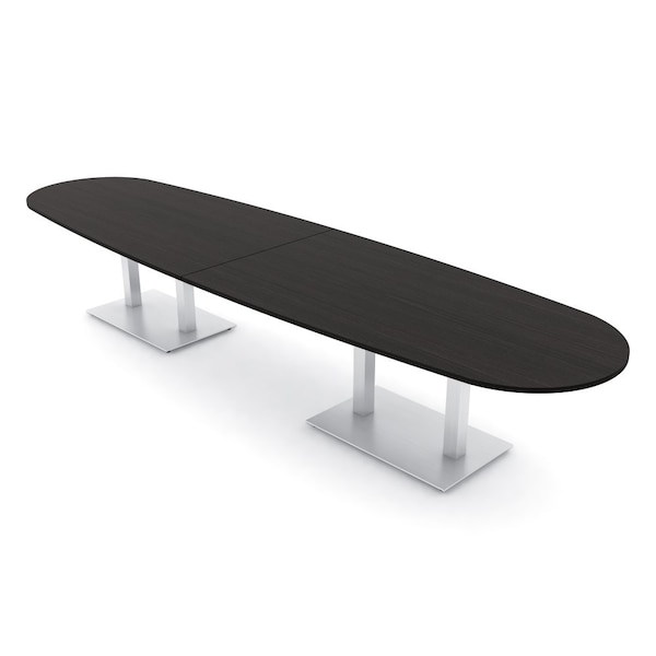 Skutchi Designs Boval Conference Table With Power Unit, 48 in W, 168 in L, Black HAR-BOVL-48X168-DOU-U999ST19-NA - main
