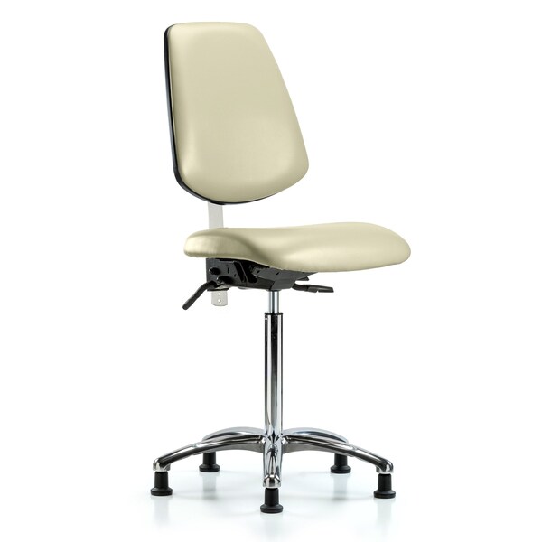 Blue Ridge Ergonomics Clean Room Chair Vin Med Ben Chair, Med, Bk, Wht, CL100, No Arms, 22" to 29" Height, Vinyl, Adobe White BR-NCR-VMBCH-MB-CR-T0-A0-NF-RG-8501 - main