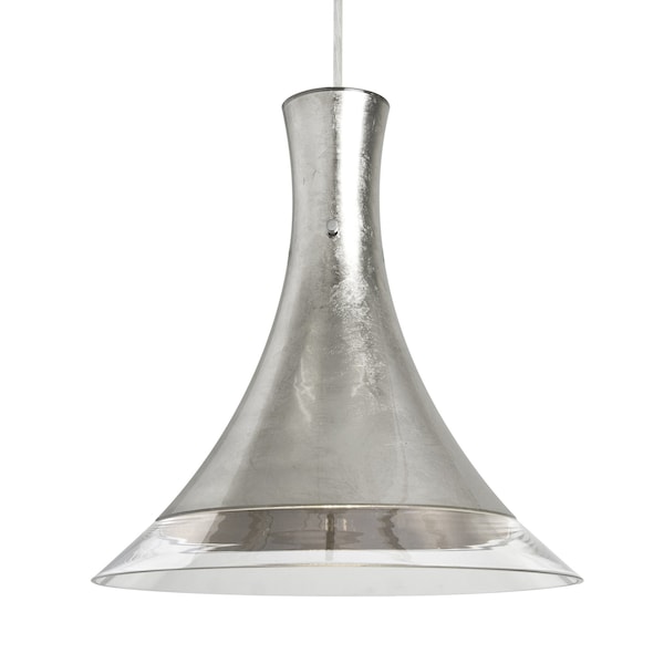 Besa Lighting Rio Cord Pendant, Silver Foil/Clear, Satin Nickel Finish, 1x60W Incandescent 1JT-RIOSF-SN - main